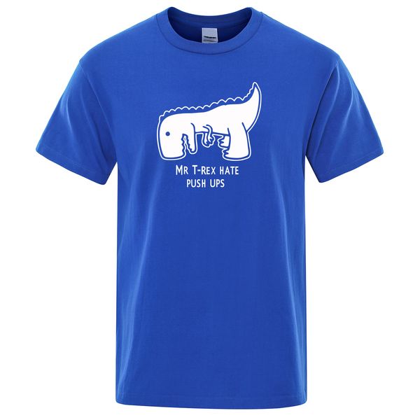 

summer cool tea rex funny cartoon print short sleeve mr trex hate push ups casual mens sport hooded sweatshirt hoodie men t shirt