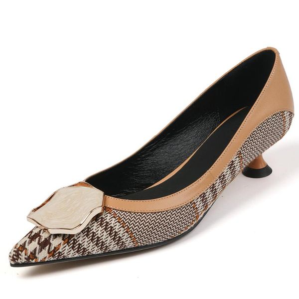 

women's genuine leather bordered fabric patchwork slip-on pumps low heel comfortable elegant ladies party dress shoes for women, Black