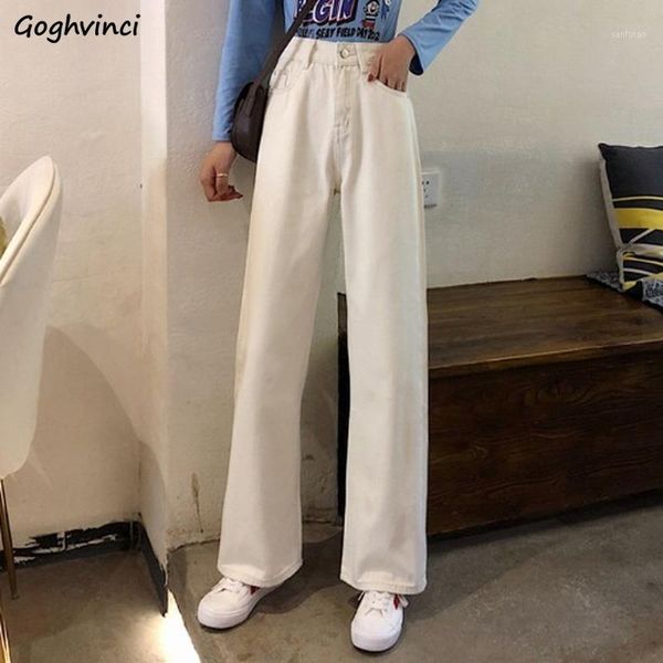

jeans women long pants denim mopping loose high-waist summer ins korean style slim solid 3-color streetwear trendy all-match new1, Blue