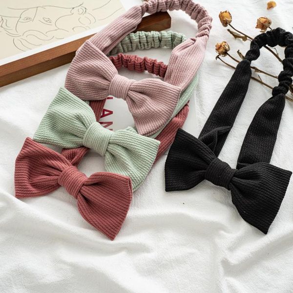 

hair accessories solid color cross hairband big bow turban headwarp non-slip elastic band bowknot cotton headband scrunchies