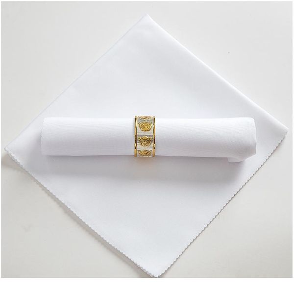 

solid color white wedding table cloth napkins recycled textile napkins polyester restaurant handkerchie eco-friendly 48c jllakv