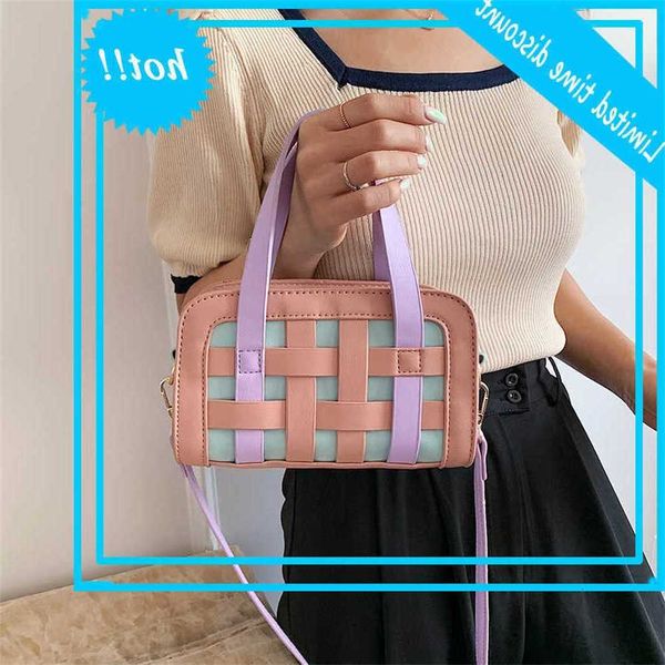 

fashion handbags women crossbody tas splicing holle pu shoulder handbag female wallet dead messenger bag leather totes