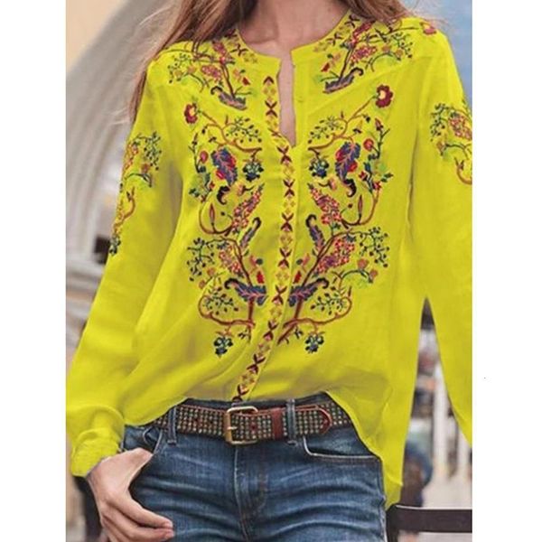 

women's print blouse 2020 long sleeve shirts spring boho casual white ladies office shirts blusas ropa