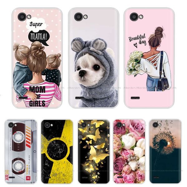 

rfbglg q6 mobile phone cover, lg q6 5.5-inch soft silicone cover, lgq6 cat flower dign coverzasw