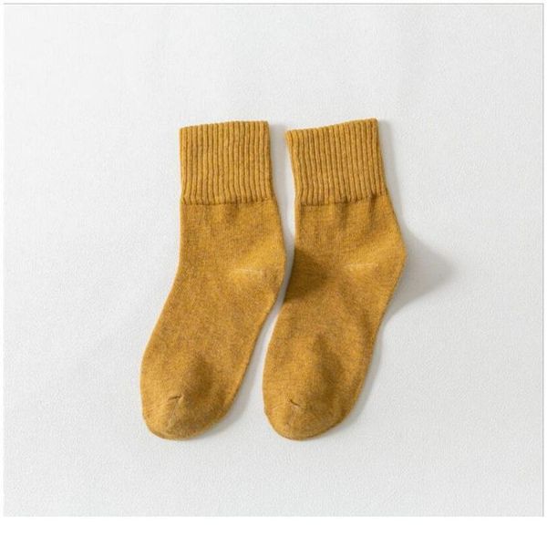 

trendy socks women's comfort forest retro solid color women's socks all-match threaded bright color mid-tu jlljhz, Black