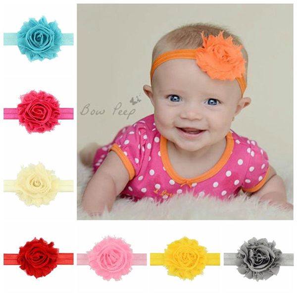 

2 inch 24pcs /lot shabby chiffon wave rosette flowers headband hair bow kids headwear hair band for hair accessories 583 q bbyrrf