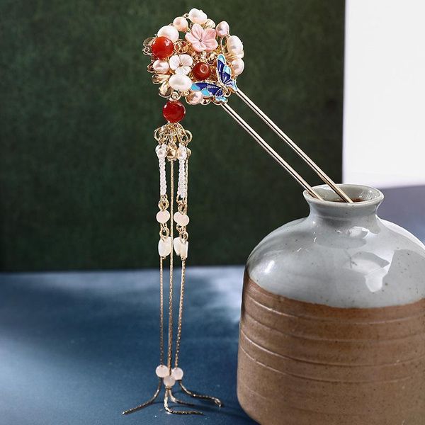 

hair clips & barrettes 2021 original handmade accessories antique hairpin tassel step shaking hanfu headdress ea, Golden;silver