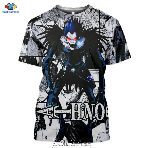 

anime death note 3d print shirts horror kawaii plus size men clothing