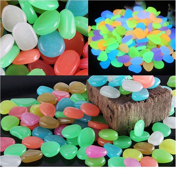 

10pcs garden decor luminous stones glow in dark decorative pebbles outdoor fish tank decoration pebble rocks aquarium m qylvwt