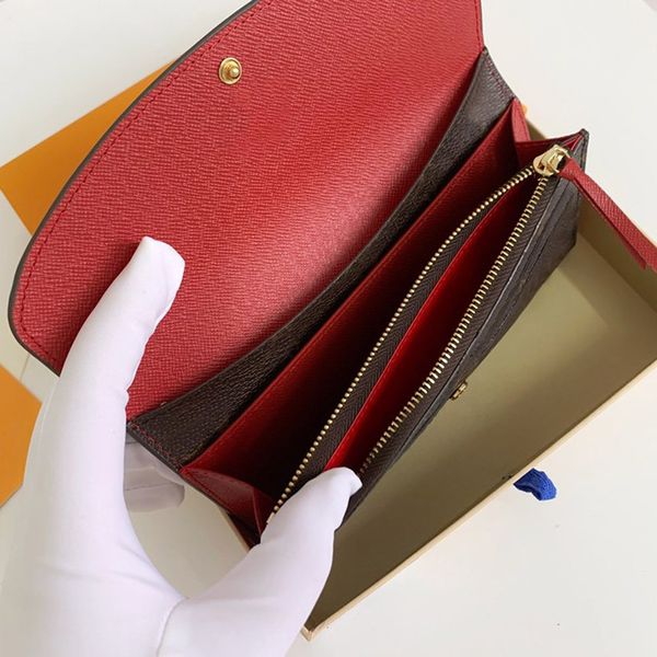 

selling women ladies long wallet multicolor designer coin purse card holder with logo box women classic zipper pocket, Red;black