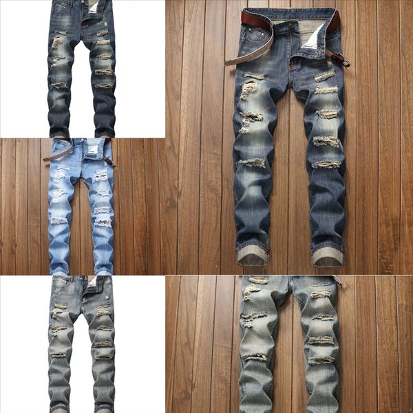 

xwiql puimentiua men jeans hole spring casual pencil pant high stretch man skinny jeans male black streetwear leather jean straight jean
