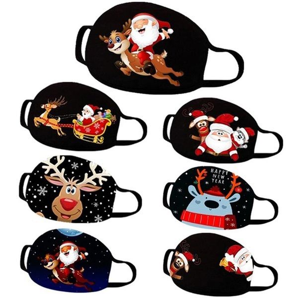 

christmas face masks xmas mouth cover reusable washable cartoon printed anti dust mask for kid