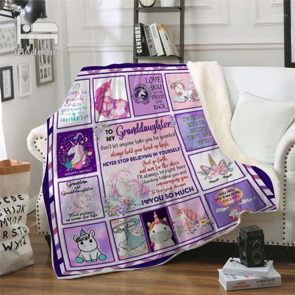 

blankets letter design blanket to my granddaughter warm cozy throw print on demand sherpa for sofa thin quilt1