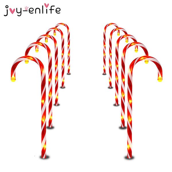

candy cane pathway outdoor christmas decorations yard candycane lights