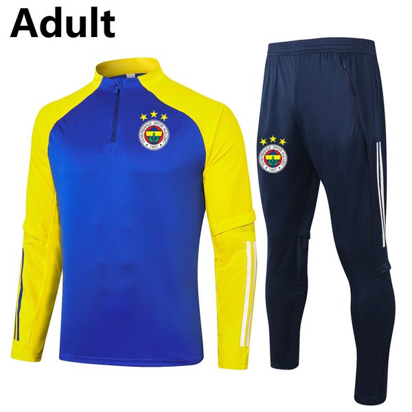 

2020 2021 fenerbahce men soccer tracksuit sets soccer jogging jacket pants survetement winter soccer training suit running sets, Black;blue