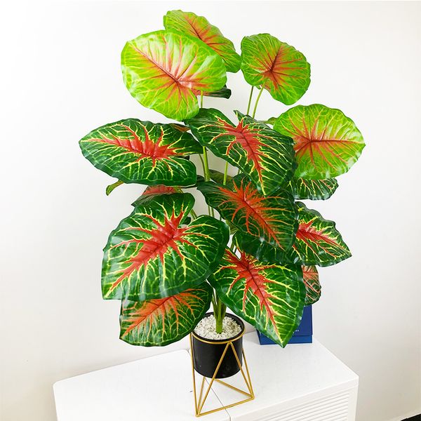 

75cm 24 heads tropical tree large artificial plants fake monstera plastic turtle leafs false palm leaves for home garden decor