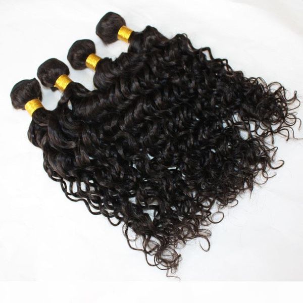 

dhl factory offer wholesale 7a shedding tangle 100g piece 4pcs lot deep wave brazilian human hair weave extensions, Black