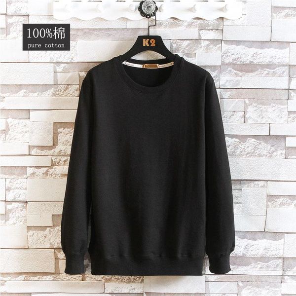 

2020 male age season cotton men round collar teenagers loose render unlined upper garment, Black