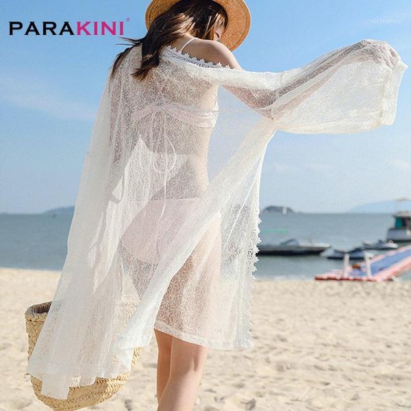 

women's swimwear parakini 2021 bikini cover up chiffon printed cardigan beach shirt tunic women swimsuit beachwe1, White;black