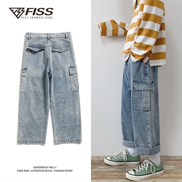 

5nxft ins широкий широкий моды pantsdroop леггинсы джинсы мужской бренд нога прямая труба рыхлую девять-точка моды интернет-знаменитости муж, Blue