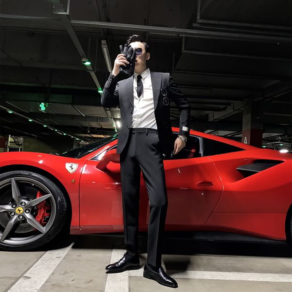 

daio ethan autumn men's solid jacket casual fit suit trend