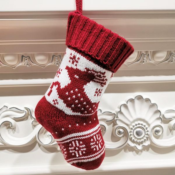 

govir 2020 decorations knitted wool woolen christmas 9-inch christmas socks socks gift bag children's gift bag rj0nq