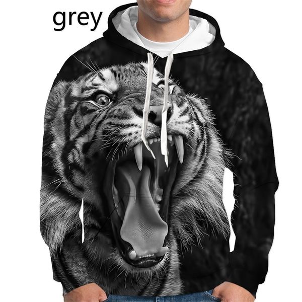 

new mens fashion hoodies sweatshirt tiger 3d printed white black hooded casual cool sudaderas hombre 201128