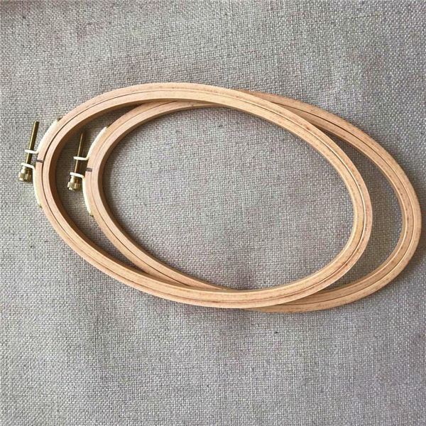 

wrmhom 10pcs/lot 21*13cm ellipse embroidery hoop oval shape wooden frame art craft embroidery tool diy cross stitch hoop, Black