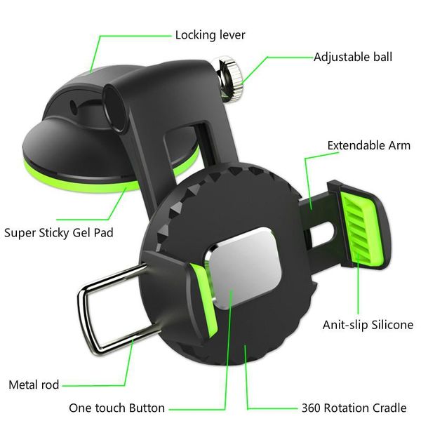 

univerola car phone holder dashboard gps navigation phone holder for universal clip mount stand bracket for iphone 11 11 pro jllqsm