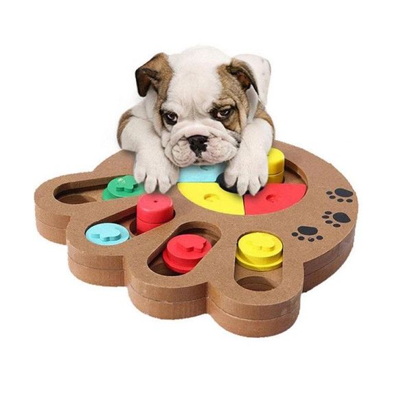 

dog toys & chews 1 pcs dogs puzzle bones prints wooden fun feeding multi-functional interactive for cats pet feeder educational