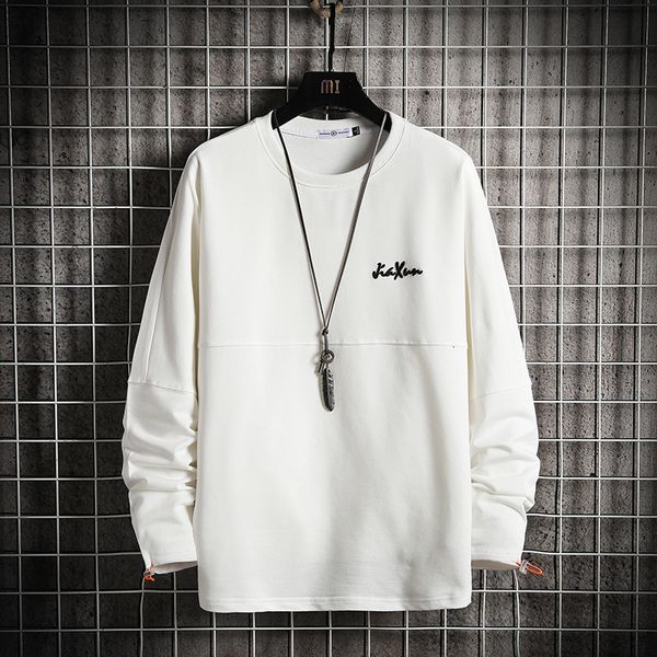 

2021 new autumn spring sweatshirt with black male white hip hop punk pullover streetwear fashion clothes oversize 5xl 9vdw