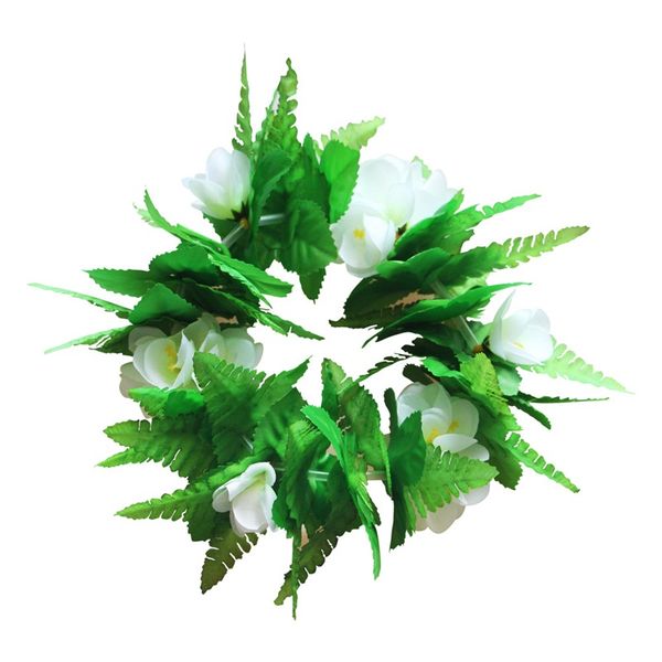 

cloth category green leaf head rings stage performing costumes bracelet festival decoration white flower neck ring new arrival 6ck l1