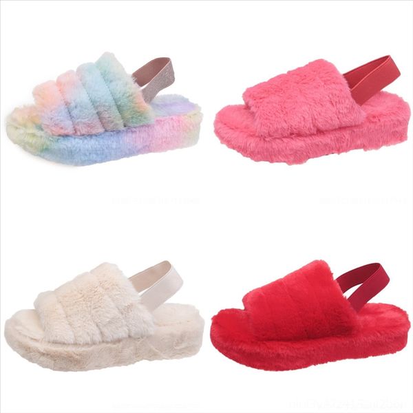 

l60v brand winter shoes new waterproof thick cotton open toe plush slipper mens men shoes non-slip indoor plush flat home shoes slippers, Black