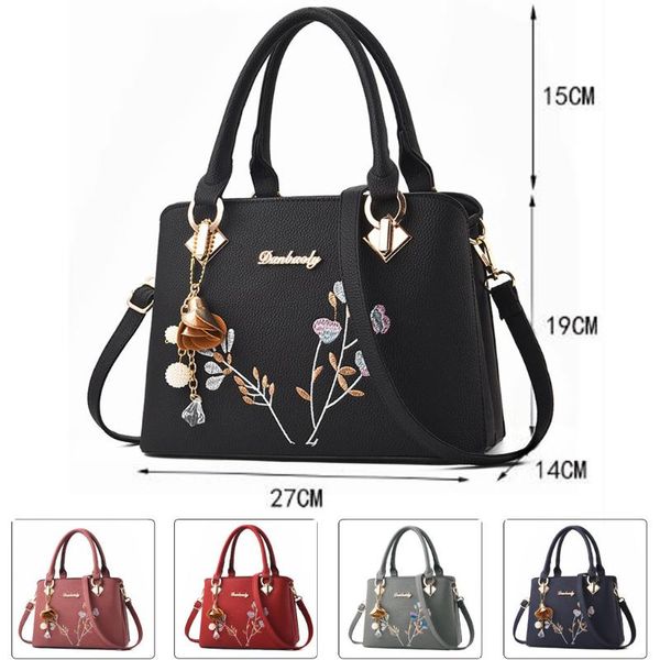 

2020 new fashion women ladies leather single shoulder bag messenger bag handbag women's flower printing business handbag