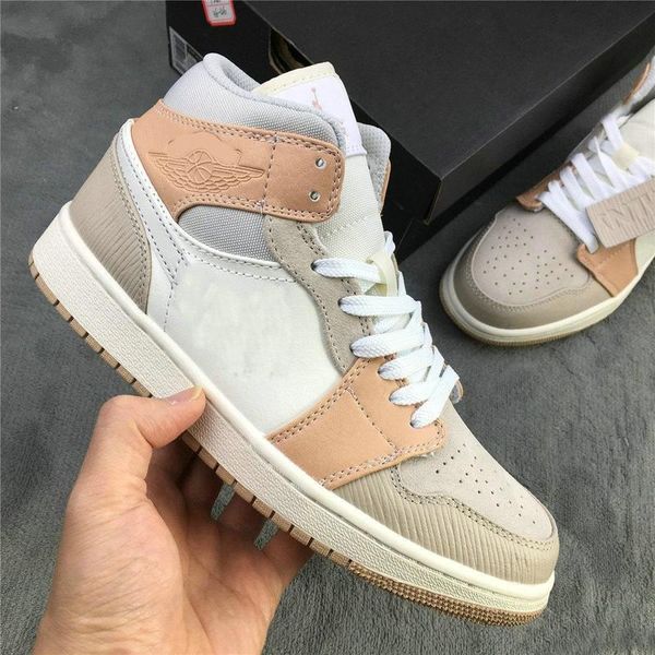 

1 mid milan light bone khaki noble red gs jumpman 1s starfish orange women sports sneakers outdoor mens run skateboard shoes trainers