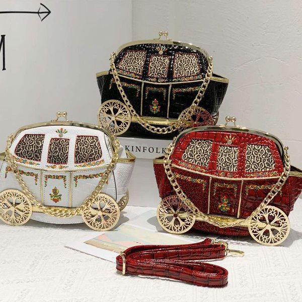 

purses and handbags women 2020 summer new fashion women bag creative embroidered carriage bag chain shoulder messenger