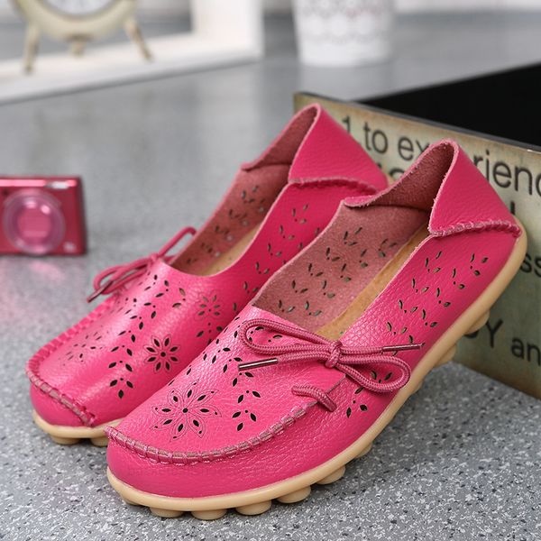 

summer spring new hole low help flat bottom women shoes comfort nurses shoe size mother shoes genuine leather shoes