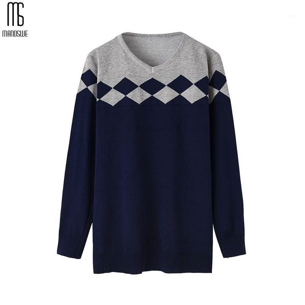 

manoswe autumn new winter v-neck splice men's pullover sweater jumper homme warm long sleeve o neck knitted sweater men 1, White;black