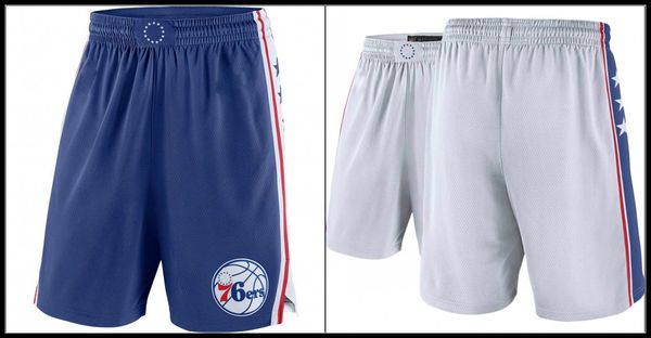 

филадельфия 76ers. мужчины белый синий nba swingman баскетбольные шорты, Black