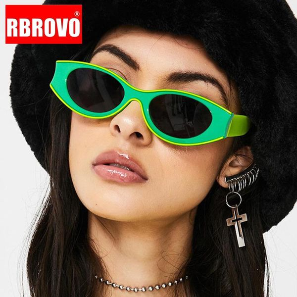 

rbrovo 2021 retro cateye sunglasses women vintage small sun glasses for women/men eyeglasses women/men gafas de sol, White;black