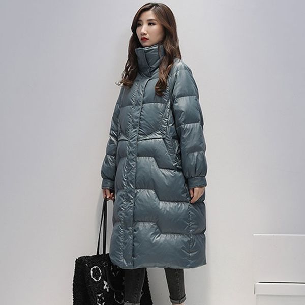 

lusumily 90% white close wind long down light jas women winter warm solid female duck dogs loose ultra park xfgfk, Black