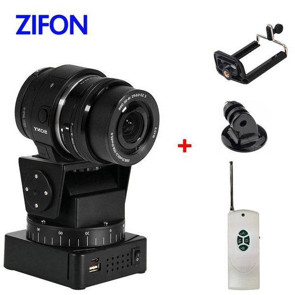 

tripod heads zifon motorized remote control pan tilt head yt-260 with mount adapter for extreme camera wifi and smartphone