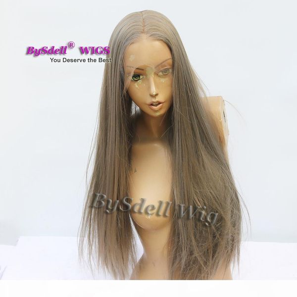 

steel grey color hair wig synthetic long silky straight full hand tied hair full lace wigs woman cosplay granny gray hair wigs, Black