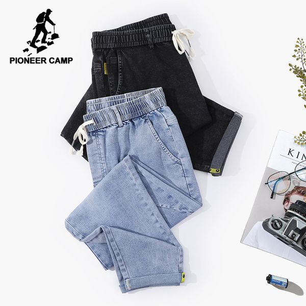 

pioneer camp fashion men jeans hip hop streetwear black blue comfortable men's clothing 2020 anz016013s q0105, Black;white