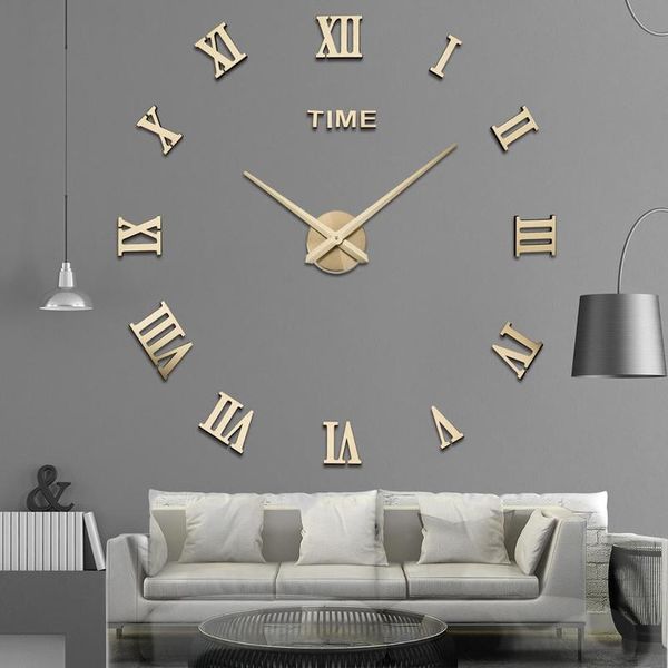

special offer 3d big acrylic mirror wall clock diy quartz watch still life clocks modern home decoration living room bbyrnz