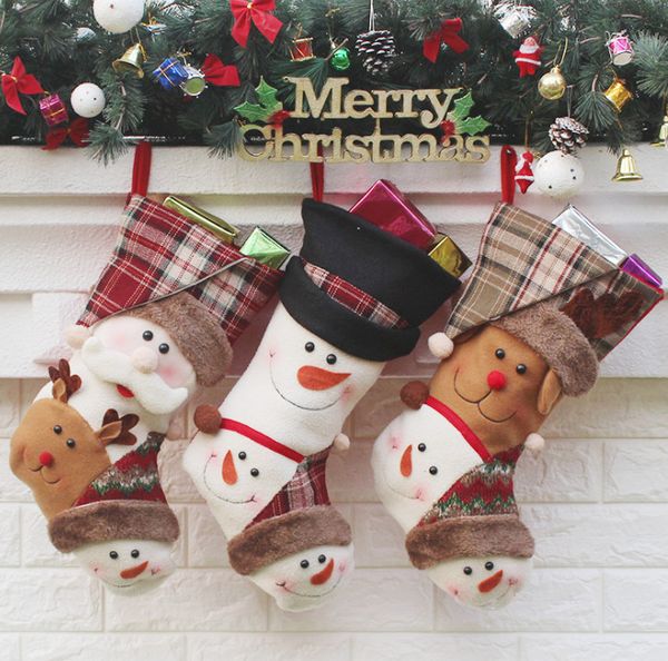 

the latest christmas socks 44cm, christmas smile socks, christmas tree ornaments, candy bag socks, ing