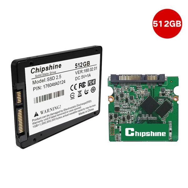 

chipshine ssd 512gb 2.5" sata3 solid state drive double paste flash for lap computer accessories