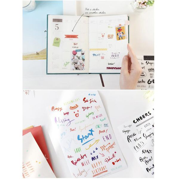 

24x прозрачный стикер путешествия журнал ноутбук dairy украсьте письма декаль