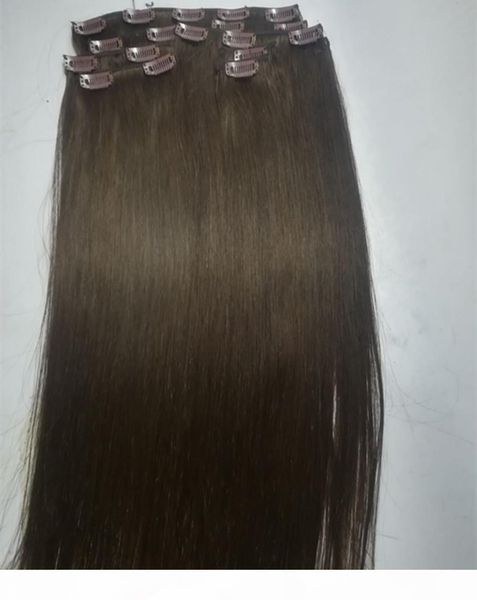 

elibess hair-factory supplier brazilian straight hair clip in human hair extensions 8pcs set 100g hair 14inch-26inch on sale, Black