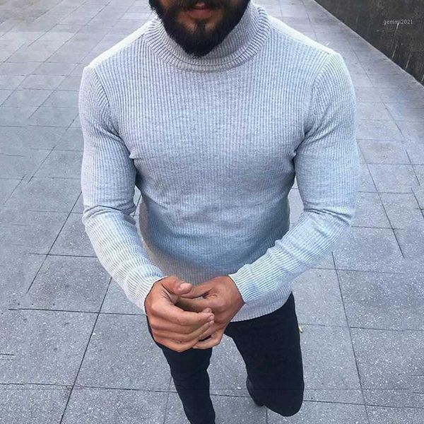 

men's sweaters men's knitted turtleneck sweater 2021 autumn winter fashion pure color warm kintwear male casual slim-fit pullover, White;black
